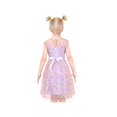 thumbnail image 4 of Robe Fille Multicolore Arc-en-Ciel à Pois Rétro Tulle Violet Robe de Soirée 10 Ans, 4 of 8