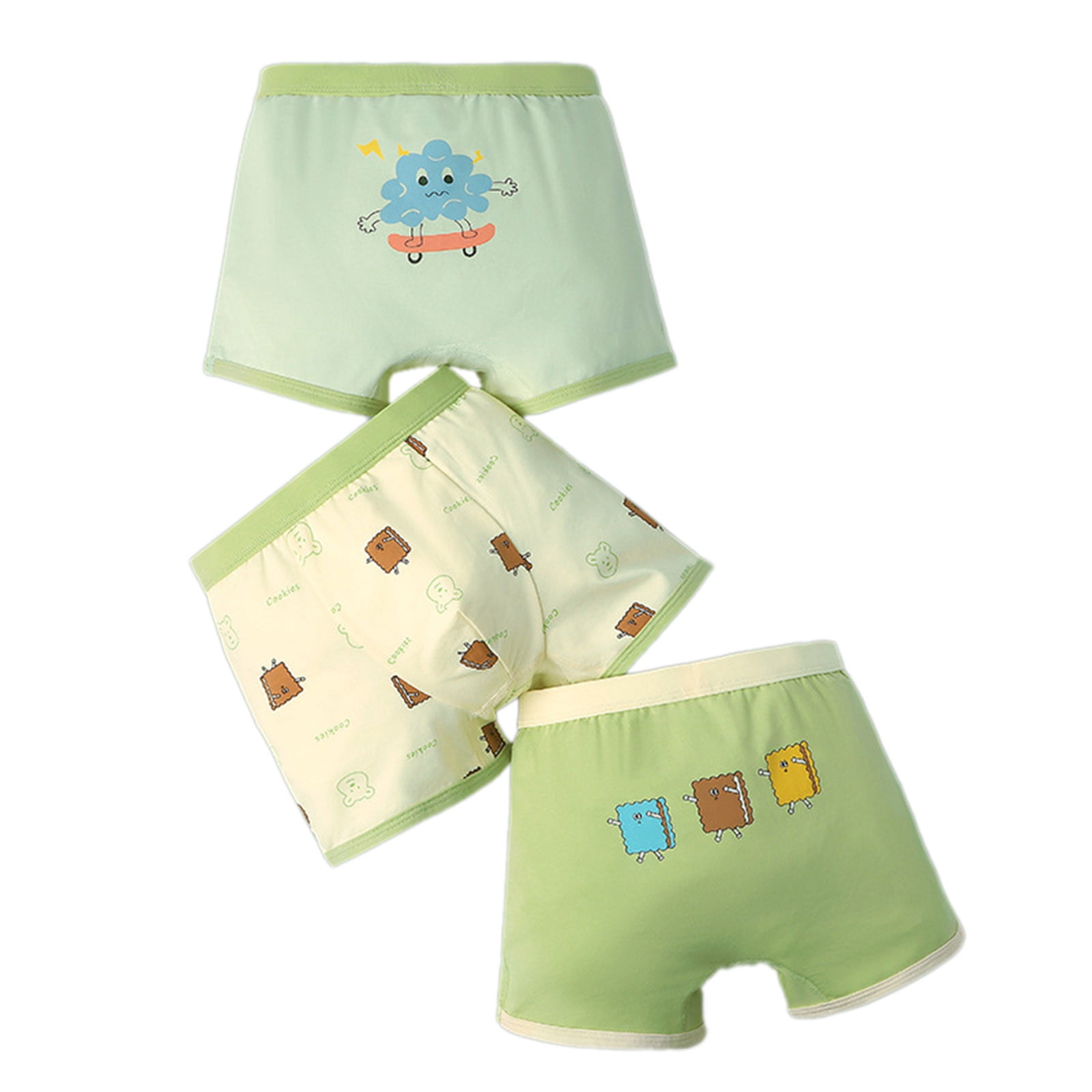 WEIYLL Boys Boxer Briefs Summer Cartoon Print Breathable Pants Children Cute Trunks 3Pcs Multipack Kids Underpants