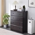 thumbnail image 2 of Better Home Products Isabela Commode à 4 Tiroirs en Bois de Pin Massif, Fini Tabac, 2 of 8