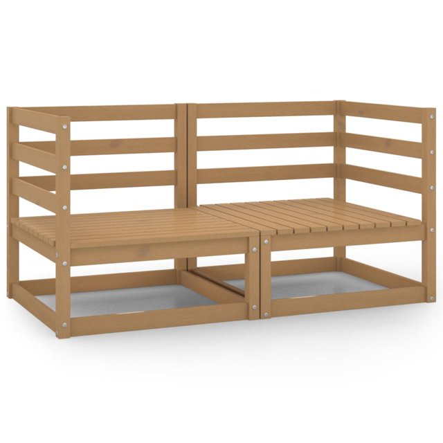 vidaXL Canapés d'Angle de Jardin 2 Pcs Brun Miel Bois Massif Pin
