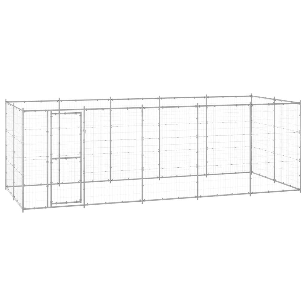 vidaXL Chenil Extérieur en Acier Galvanisé 12,1 M2