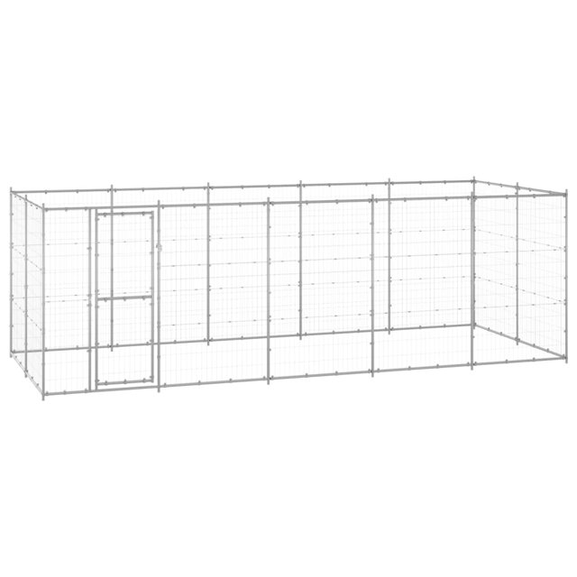 vidaXL Chenil Extérieur en Acier Galvanisé 12,1 M2