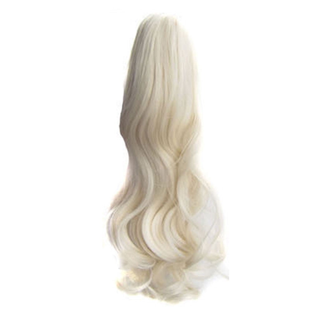 Extension de Queue de Cheval Longue et Bouclée de 55 cm pour Femmes et Filles, Pièce de Cheveux Synthétiques avec Clip