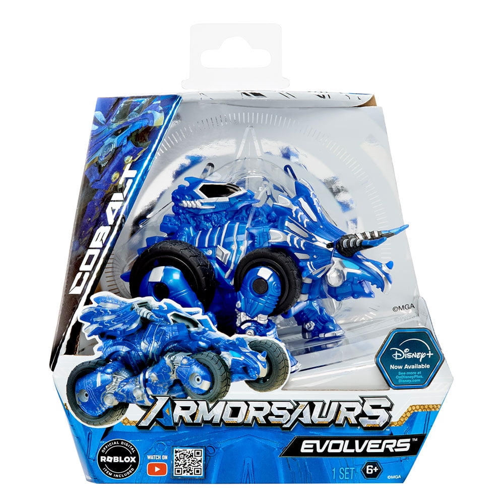 Dinosaure Armorsaurs Evolver Cobalt se transformant en véhicule-jouet, figurine Dino 2 en 1 avec transformation à plusieurs étapes, enfants, garçons, filles, âge 6 ans et +