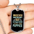 thumbnail image 2 of Little Puppies Happiness Necklace Stainless Steel or 18k Gold Dog Tag 24" Chain, 2 of 8