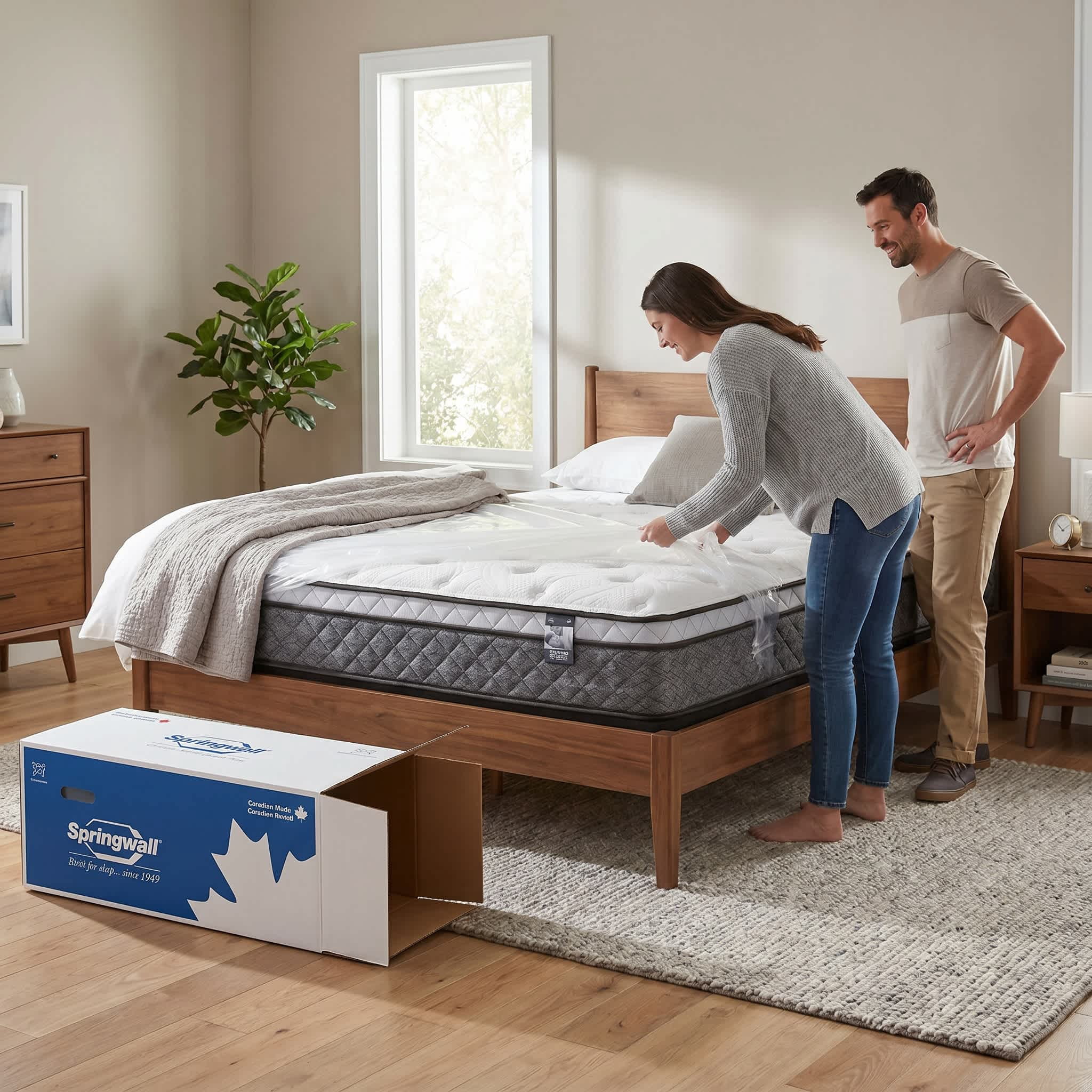 Springwall Matelas CHELSEA peluche moyen 9 po à ressorts ensachés