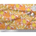 thumbnail image 2 of Soimoi YellowPolyester Georgette Fabric Autumn Leaves Print Sewing Fabric Yard 52 Inch Wide, 2 of 2