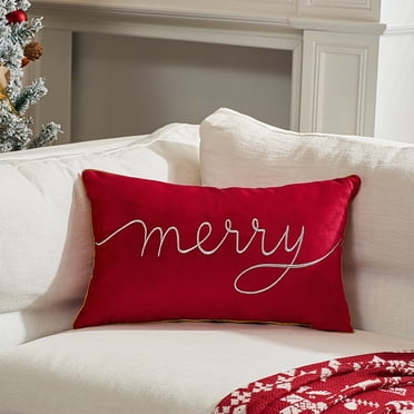 Boovnll Housses de Coussin de Noël 12x20 Pouces Velours Doux Coussins de Noël Fermeture Éclair Invisible Doux pour la Peau pour les Fêtes d'Hiver Chambre Salon Canapé Sofa Décorations de Noël Cadeaux, Housses de Coussin
