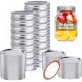 thumbnail image 1 of 48 PCS Wide Mouth Mason Jar Lids and Rings, Reusable Leakproof Canning Lids with Silicone Seals | Split-Type Design for Easy Replacement (Wide Mouth), 1 of 7