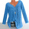 thumbnail image 2 of CEHVOM Blouse à Manches Longues Col en V Imprimée pour Femmes Grande Taille, Liquidation, 2 of 8