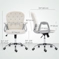 thumbnail image 3 of Vinsetto Office Desk Chair, 360° Swivel Computer Chair, Cream White, 3 of 10