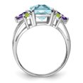 thumbnail image 2 of 925 Sterling Silver Rhodium Light Swiss Blue Topaz, Amethyst and Peridot Ring, 2 of 2
