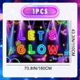 thumbnail image 2 of Neon Let's Glow Party Backdrop The Dark Backdrop Neon Backdrop Party, for Glow Party Decorations, 2 of 5
