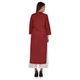 thumbnail image 4 of Bimba Kurta en Coton Col Mandarin avec Plis pour Femmes Ethnique Indienne Droite Unie, 4 of 7