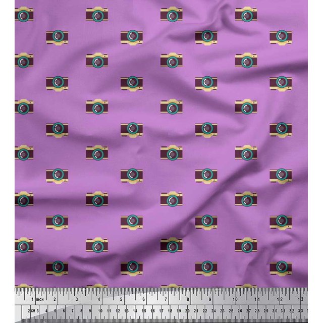 Soimoi Georgette Viscose Fabric Camera Shirting Printed Craft Fabric by The Yard 42 Inch Wide