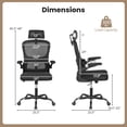 thumbnail image 2 of Costway Mesh Office Chair with Adaptive Lumbar Support Flip-up Padded Armrests Headrest, 2 of 10