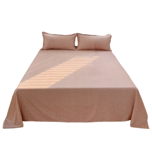 Wozhuo Solid Color Washed Cottons Bed Sheet And Pillowcase Set Plain Holiday Gift Duvet Sheet Three Piece Set Easter Home Decor