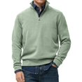 thumbnail image 1 of Migroa Essential Men's Quarter-Zip Sweatshirt -Solid Color Stand-Up Collar Design, Multiple Color Options, Premium Casual Wear Under $20, Green 5Xl, 1 of 4