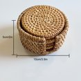 thumbnail image 3 of Ruiboury 6x Woven Coaster Set Natural Elegance For Table Setting Anti-scalding Braided Coasters For Drinks Style 1 Diameter 8cm, 3 of 6