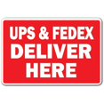 thumbnail image 1 of SignMission D-6-Z-Ups & Fedex Livre Ici 6 x 9 Po. Autocollant, 1 of 1