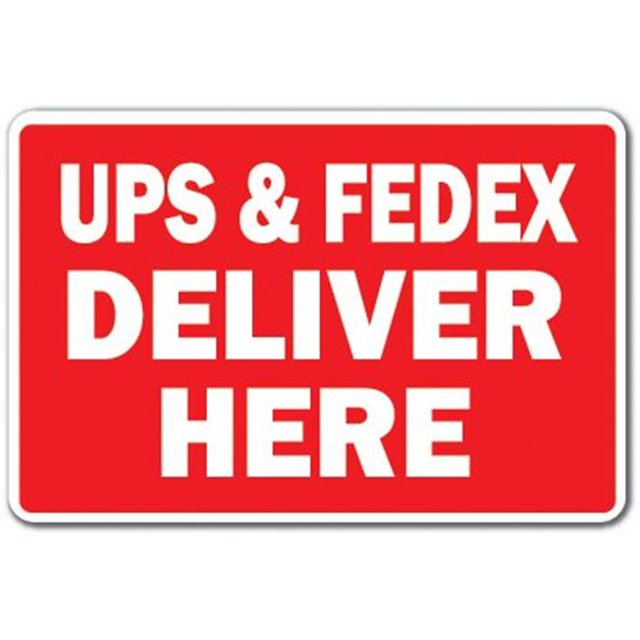 SignMission D-6-Z-Ups & Fedex Livre Ici 6 x 9 Po. Autocollant