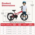 thumbnail image 3 of Costway Vélo pour Enfants de 18 Pouces pour Garçons et Filles de 4 à 8 Ans avec Siège Ajustable, Frein à Main, Réflecteurs, Rouge, 3 of 10