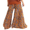 thumbnail image 4 of Pantalons de Plage Boho pour Femmes Taille Haute Décontractée Ample Jambe Grand Droite Imprimée, 4 of 6
