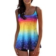 thumbnail image 3 of Women Plus Size Swim Top Plus Size Tankini Swimsuits Tank Tops Tummy Control Shorts Bathing Suits, 3 of 9