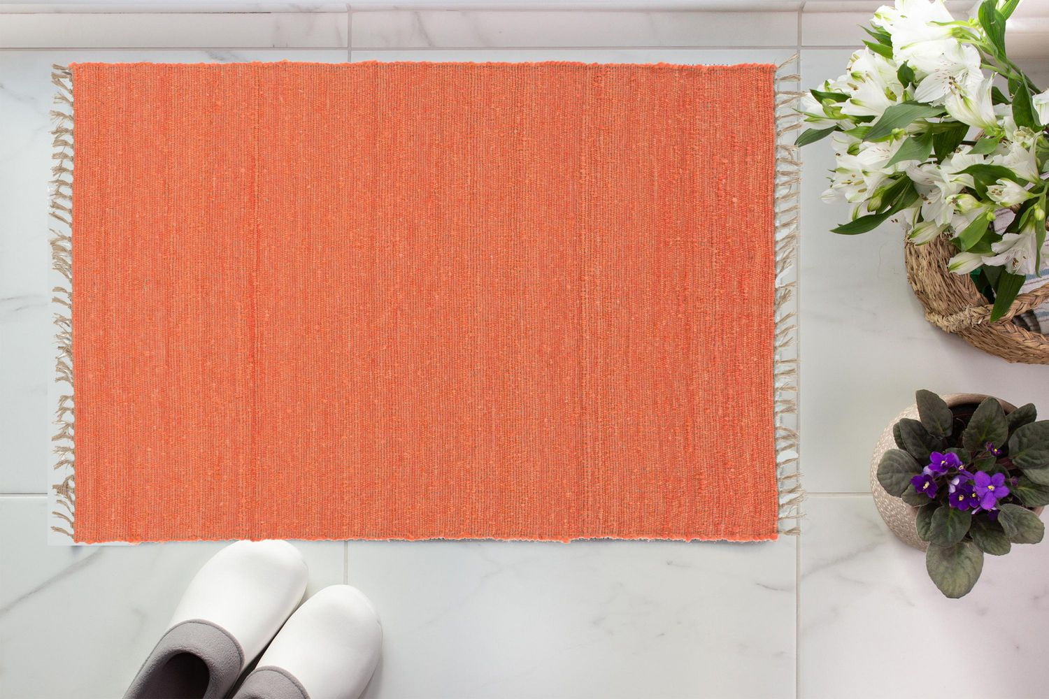 Tapis d'appoint Berbère Verginia corail de 1 pi 10 po x 2 pi 10 po