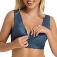 thumbnail image 3 of WRKEKC Wireless Bras for Women Front Closure Bra with Lace Trim and Push Up Padding for Light Support, 3 of 8