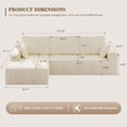 thumbnail image 2 of JARCLIC Modern L-Shaped Sectional Sofa, 108" Breathable Modular Couch with Storage Pockets, Convertible Sleeper Sofa for Living Room, Apartment (Beige), 2 of 7