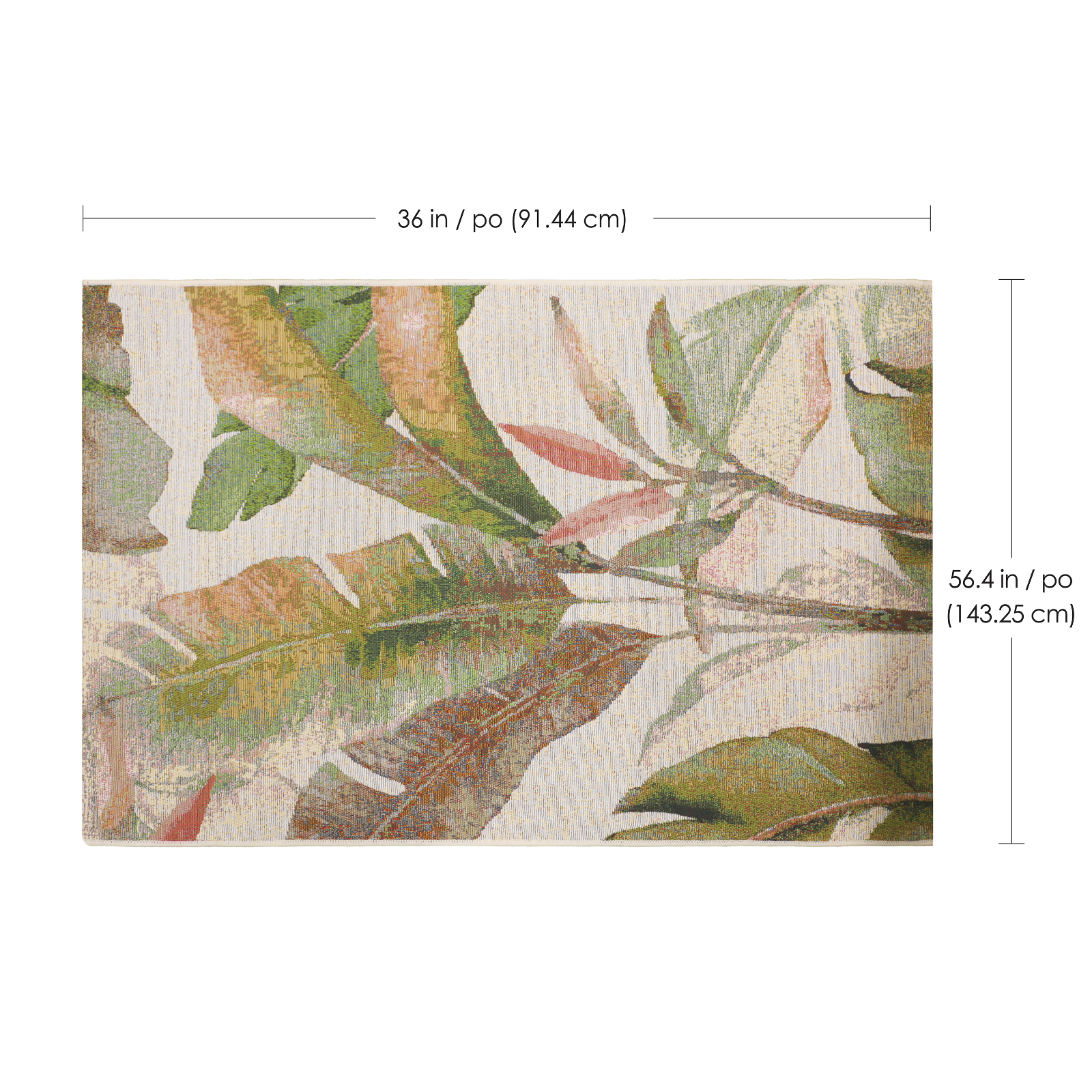 Tapis de patio tropical Tierra Verde 3 pi x 5 pi cappuccino effet aquarelle