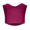 thumbnail image 4 of Womens Fashion Solid Fishbone Girdling Slim Backless Tanks Top Short Breast Wrap, 4 of 6