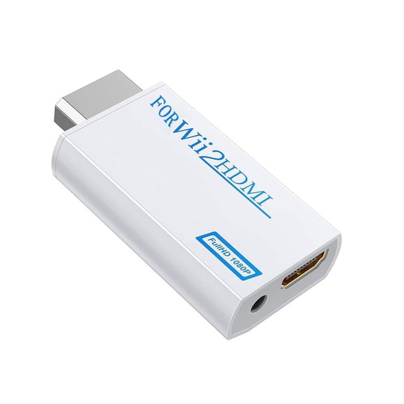Lttoisl Wii to HDMI Converter Adapter, Full HD 1080P Video & Audio Output, Upscaler Connector for Nintendo Wii Console to Modern HDTVs, Gaming Enhancement White
