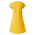 thumbnail image 5 of GZWYHT Robes d'Été, Robes pour Femmes 2025 Style d'Été pour Femmes Col en V Imprimé Coton et Décontracté Grande Taille Robe pour Dames Robes Midi, Robes en Lin, Robe Jaune, Commodes en Liquidation L, 5 of 5