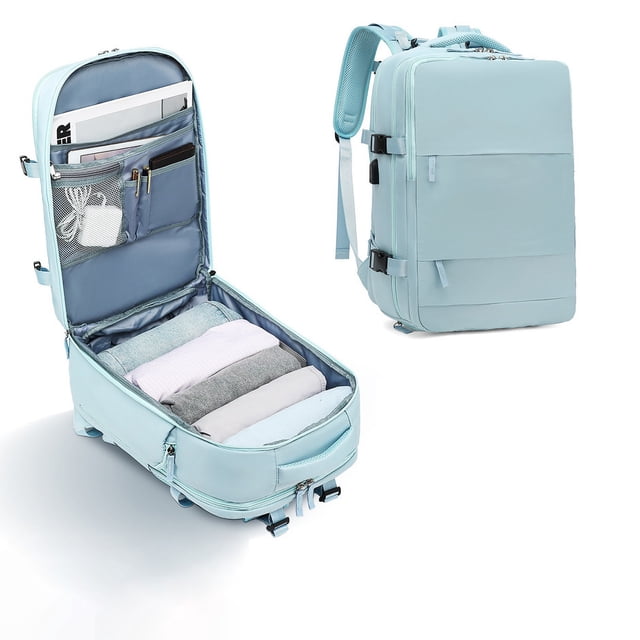 Meitianfacai Grand Sac à Dos de Voyage Imperméable Sac à Dos de Randonnée Sac à Dos USB Rangement Grande Capacité Sac de Voyage Multifonctionnel pour Articles Mouillés et Secs