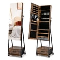 thumbnail image 1 of Costway Jewelry Cabinet Armoire Full Length Mirror Lockable w/ Bottom Drawer & Wheels, 1 of 10