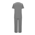 thumbnail image 4 of Grrvtrz Womens Scrubs Set Casual Workwear Drawstring Threaded Pant Legs 2PC, V Neck Stretch Scrub Top & Straight Leg Pants, 4 of 6