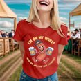 thumbnail image 2 of LUOGENLI T-shirts pour Femme pour Femmes T-Shirt Mode pour Dames T-Shirt Décontracté Imprimé Col Rond Manches Courtes Haut pour l'Été Amusant T-shirts Amusants pour Femmes T-shirts Graphiques Saint-Valentin Rouge TG, 2 of 4