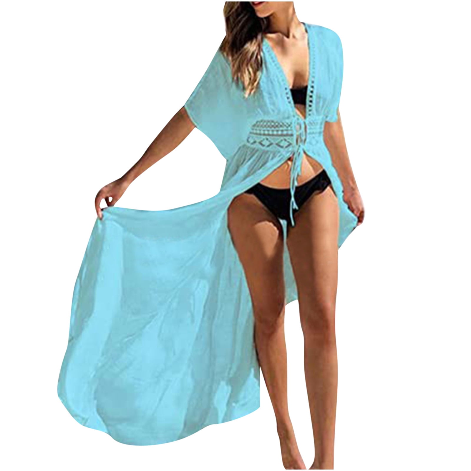 Paréos pour Femmes Aguichant Mode Féminine Décontractée Printemps et Été Ajourés Plage Style Long Paréos Paréos de Piscine pour Femmes en Liquidation