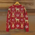 thumbnail image 5 of Wiyuqeen Women's Christmas Knit Cardigans Crewneck Button Down Ribbed Cardigans Long Sleeve Xmas Reindeer Print Jacket Coats, 5 of 5