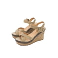 thumbnail image 1 of CEHVOM Sandales à Talons Compensés Hauts d'Été à Boucle en Suède pour Femmes Chaussures pour Dames, 1 of 7