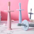 thumbnail image 5 of Set of 2 - Silicone Baby Toothbrushes with Suction Base, Choke Guard ，360 Degree Child Tooth Brush and Teether, 5 of 5