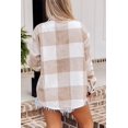thumbnail image 4 of ORUYROP Womens Casual Plaid Shacket Button Down Long Sleeve Shirt, 4 of 5