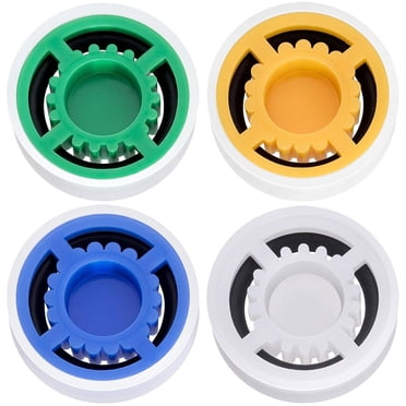 MYG Ensemble de 4 Adaptateurs Économiseurs/réducteurs de Débit d'Eau pour Pomme de Douche de Salle de Bain, 1,5/1,8/2,0/2,5 GPM, Blanc Bleu Jaune Vert, Dispositif d'Économie d'Eau en Plastique pour Pommeaux de Douche