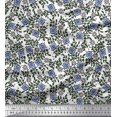 thumbnail image 1 of Soimoi Silk Fabric Leaves & Floral Block Decor Fabric Printed Yard 42 Inch Wide, 1 of 3