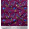 thumbnail image 1 of Soimoi Poly Georgette Fabric Leaves & Aster Floral Printed Craft Fabric by The Yard 52 Inch Wide, 1 of 3