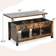 thumbnail image 4 of Giantex Lift Top Coffee Table, with Hidden Storage Compartment & 3 Open Shelves, Rectangular Cocktail Tea Table w/Solid Wood Legs for Living Room Reception Room, Coffee, 4 of 8