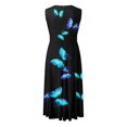 thumbnail image 5 of TJAZFJPA Robe Maxi Robes d'Été Sans Manches Robe de Travail Manches Courtes Imprimé Col en V Robe Décontractée pour Femmes Robe Maxi Grande Taille Robes de Cocktail pour Femmes Robe Longueur au Sol, 5 of 5