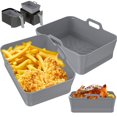 thumbnail image 1 of MesaSe 2Pcs Air Fryer Silicone Liner with Handle Heat Resist Air Fryer Silicone Pot Reusable Silicone Air Fryer Tray Rectangular Air Fryer Silicone Pan Air Fryer Accessories, 1 of 11